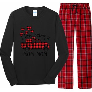 I Love Being A Momcute Giftmom Red Truck With Heart Valentine's Day Gift Long Sleeve Pajama Set