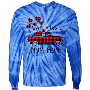 I Love Being A Momcute Giftmom Red Truck With Heart Valentine's Day Gift Tie-Dye Long Sleeve Shirt