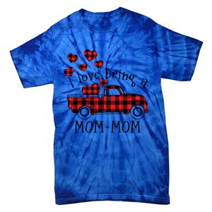 I Love Being A Momcute Giftmom Red Truck With Heart Valentine's Day Gift Tie-Dye T-Shirt