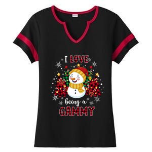 I Love Being A Gammy Snow Christmas Tree Xmas Gift Ladies Halftime Notch Neck Tee