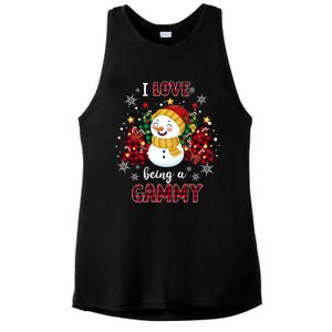 I Love Being A Gammy Snow Christmas Tree Xmas Gift Ladies PosiCharge Tri-Blend Wicking Tank