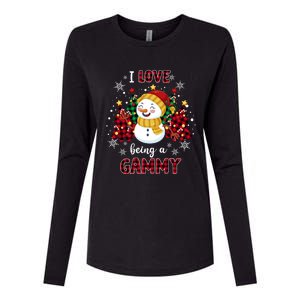 I Love Being A Gammy Snow Christmas Tree Xmas Gift Womens Cotton Relaxed Long Sleeve T-Shirt