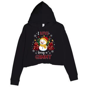 I Love Being A Gammy Snow Christmas Tree Xmas Gift Crop Fleece Hoodie