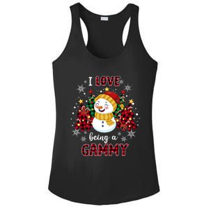 I Love Being A Gammy Snow Christmas Tree Xmas Gift Ladies PosiCharge Competitor Racerback Tank