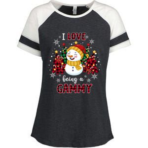 I Love Being A Gammy Snow Christmas Tree Xmas Gift Enza Ladies Jersey Colorblock Tee