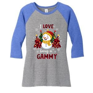 I Love Being A Gammy Snow Christmas Tree Xmas Gift Women's Tri-Blend 3/4-Sleeve Raglan Shirt