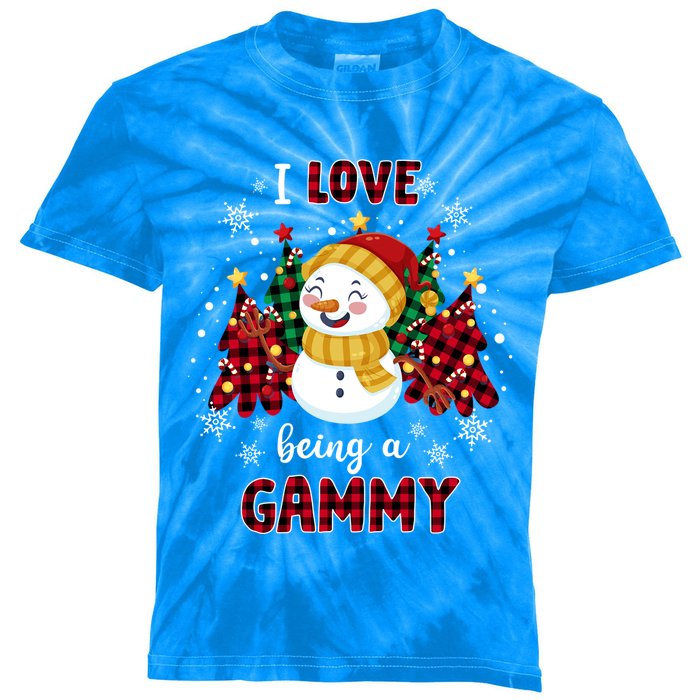 I Love Being A Gammy Snow Christmas Tree Xmas Gift Kids Tie-Dye T-Shirt