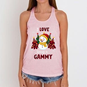 I Love Being A Gammy Snow Christmas Tree Xmas Gift Women's Knotted Racerback Tank