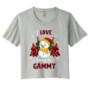 I Love Being A Gammy Snow Christmas Tree Xmas Gift Women's Crop Top Tee