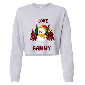 I Love Being A Gammy Snow Christmas Tree Xmas Gift Cropped Pullover Crew