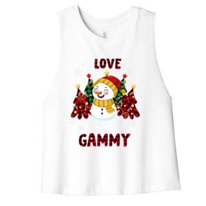 I Love Being A Gammy Snow Christmas Tree Xmas Gift Women's Racerback Cropped Tank