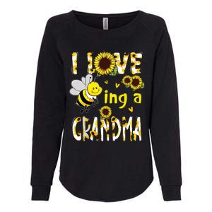 I Love Being A Grandma Sunflower Bee, Mother's Day Womens California Wash Sweatshirt