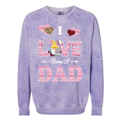 I Love Being Dad Easter Gnome Family Matching Gift Colorblast Crewneck Sweatshirt