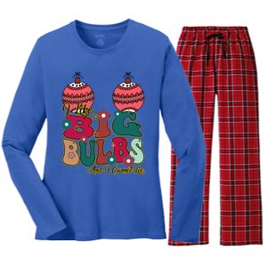 I Like Big Bulbs I Can Not Lie Christmas Couple Matching Cute Gift Women's Long Sleeve Flannel Pajama Set 