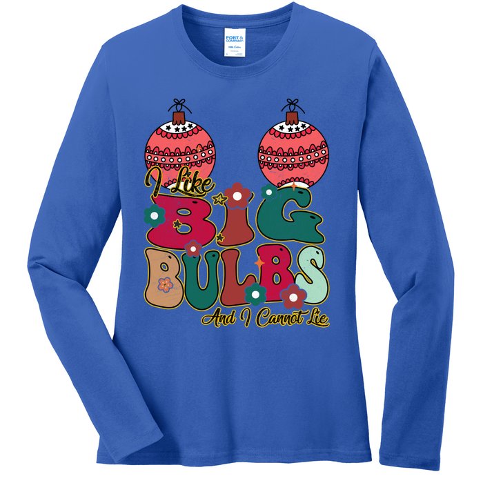 I Like Big Bulbs I Can Not Lie Christmas Couple Matching Cute Gift Ladies Long Sleeve Shirt