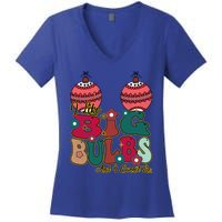 I Like Big Bulbs I Can Not Lie Christmas Couple Matching Cute Gift Women's V-Neck T-Shirt