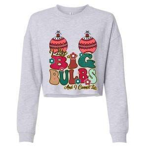 I Like Big Bulbs I Can Not Lie Christmas Couple Matching Cute Gift Cropped Pullover Crew