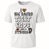 I Love Big Sacks Tight Ends And A Strong D Funny Football Cooling Performance Crew T-Shirt