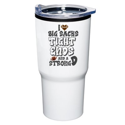 I Love Big Sacks Tight Ends And A Strong D Funny Football Tumbler