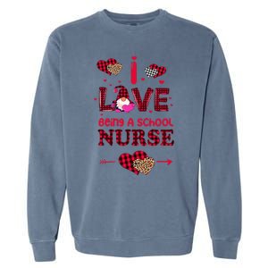 I Love Being A School Nurses Teacher Valentines Day Gnome Garment-Dyed Sweatshirt