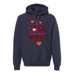 I Love Being A School Nurses Teacher Valentines Day Gnome Premium Hoodie