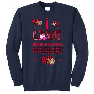 I Love Being A School Nurses Teacher Valentines Day Gnome Tall Sweatshirt