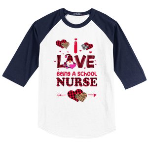 I Love Being A School Nurses Teacher Valentines Day Gnome Baseball Sleeve Shirt