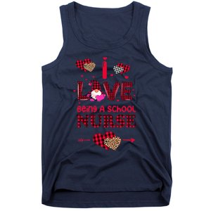 I Love Being A School Nurses Teacher Valentines Day Gnome Tank Top