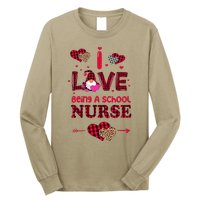 I Love Being A School Nurses Teacher Valentines Day Gnome Long Sleeve Shirt