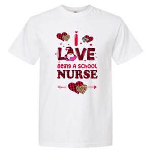 I Love Being A School Nurses Teacher Valentines Day Gnome Garment-Dyed Heavyweight T-Shirt