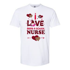 I Love Being A School Nurses Teacher Valentines Day Gnome Softstyle CVC T-Shirt