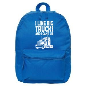 I Like Big Trucks And I CanT Lie Gift 16 in Basic Backpack