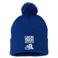 I Like Big Trucks And I CanT Lie Gift Pom Pom 12in Knit Beanie