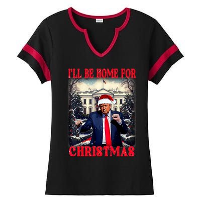 I Ll Be Home For Christmas Trump Ladies Halftime Notch Neck Tee