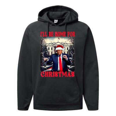 I Ll Be Home For Christmas Trump Performance Fleece Hoodie