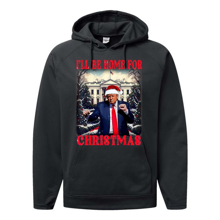 I Ll Be Home For Christmas Trump Performance Fleece Hoodie