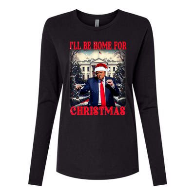 I Ll Be Home For Christmas Trump Womens Cotton Relaxed Long Sleeve T-Shirt