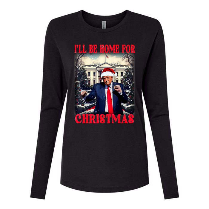 I Ll Be Home For Christmas Trump Womens Cotton Relaxed Long Sleeve T-Shirt