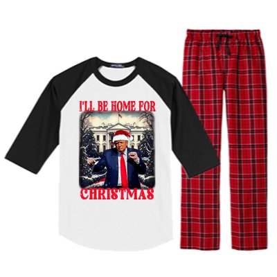 I Ll Be Home For Christmas Trump Raglan Sleeve Pajama Set