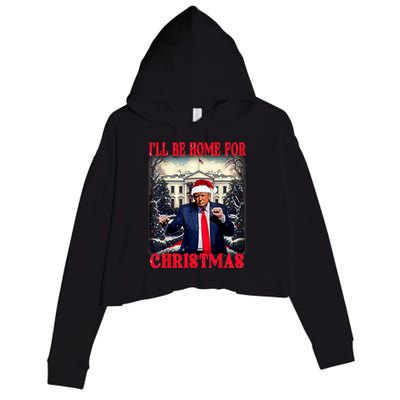 I Ll Be Home For Christmas Trump Crop Fleece Hoodie