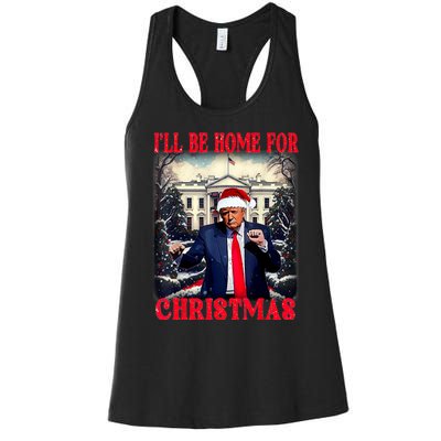 I Ll Be Home For Christmas Trump Women's Racerback Tank