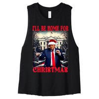 I Ll Be Home For Christmas Trump Women's Racerback Cropped Tank