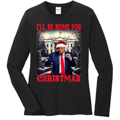 I Ll Be Home For Christmas Trump Ladies Long Sleeve Shirt