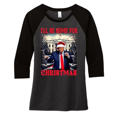 I Ll Be Home For Christmas Trump Women's Tri-Blend 3/4-Sleeve Raglan Shirt