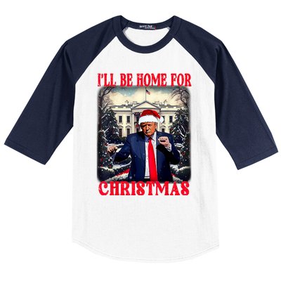 I Ll Be Home For Christmas Trump Baseball Sleeve Shirt