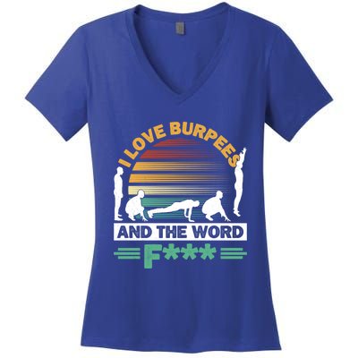 I Love Burpees Design For Aerobic Workout Gift Women's V-Neck T-Shirt