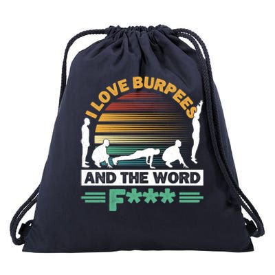 I Love Burpees Design For Aerobic Workout Gift Drawstring Bag