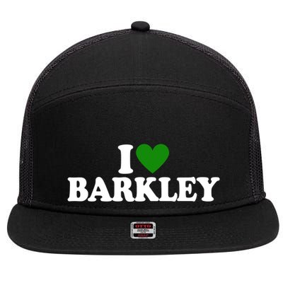I Love Barkley St Patricks Day I Heart Barkley 7 Panel Mesh Trucker Snapback Hat