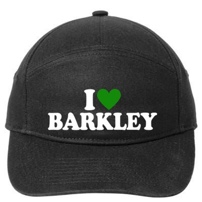 I Love Barkley St Patricks Day I Heart Barkley 7-Panel Snapback Hat