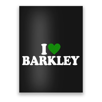 I Love Barkley St Patricks Day I Heart Barkley Poster
